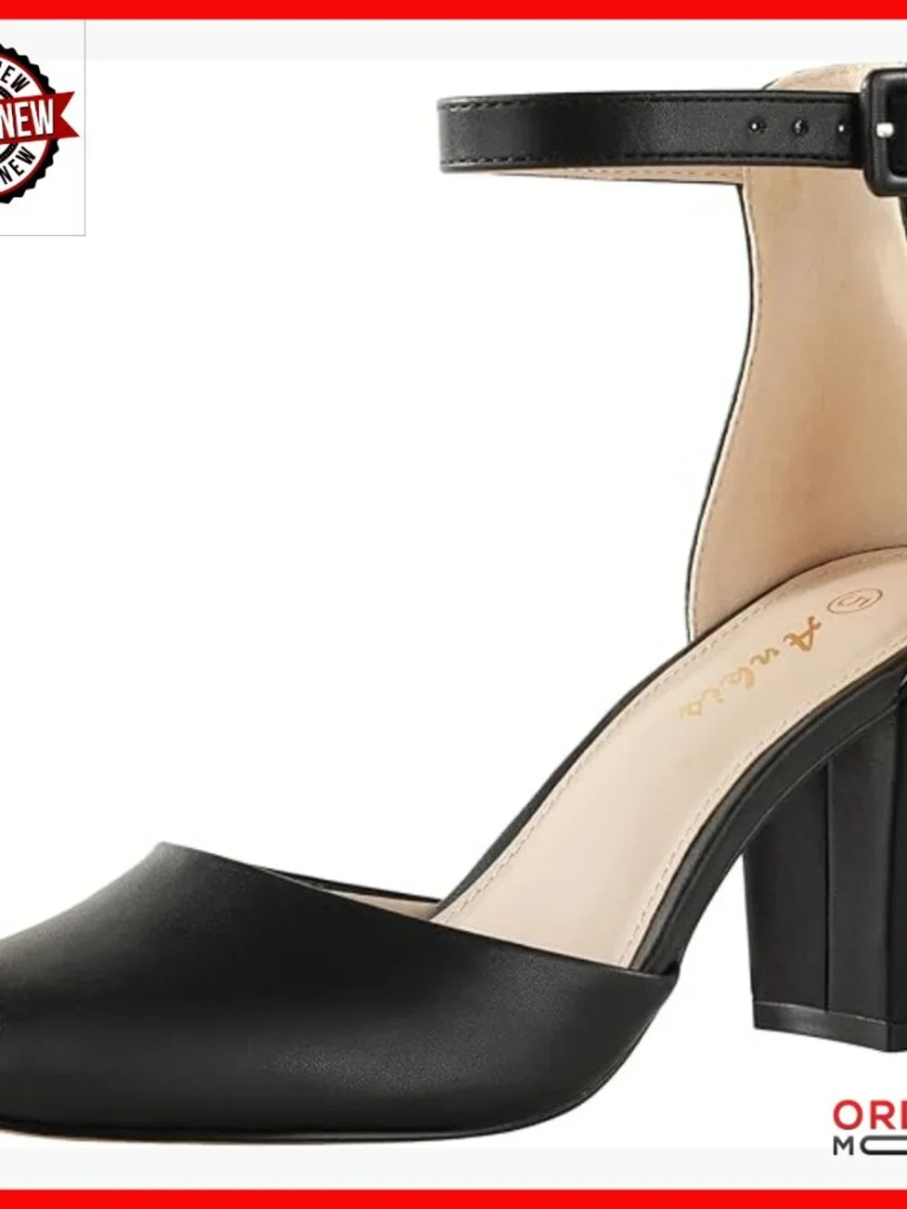 3 Inch Chunky Block Heel Pumps with Adjustable Ankle Strap